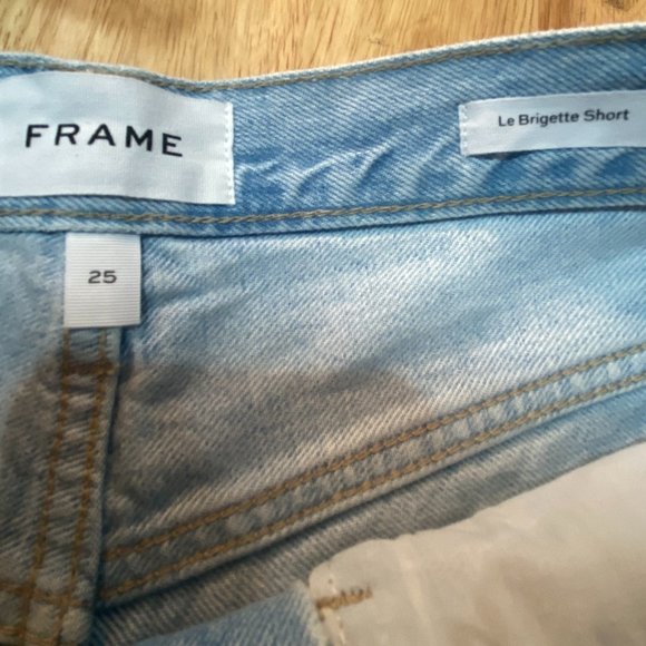 FRAME Le Brigette High Waist Raw Edge Denim Shorts - Picture 10 of 11